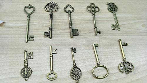 Llaves mixtas vintage jklcom acabado bronce extra grandes texturizadas 6