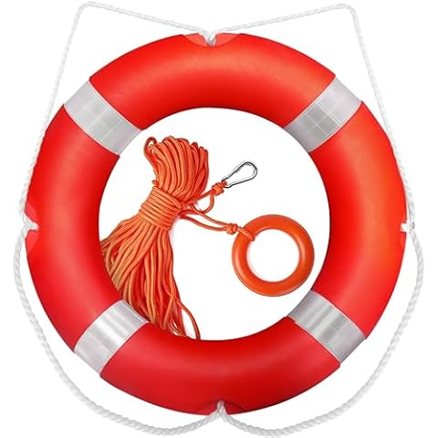EMS XTRM Boat Safety Throw Rings - Life Buoy Ring with Water Floating Lifesaving Rope - Compiled with Solas 74/96, 27 Inch - 2.5 Kg Cover
