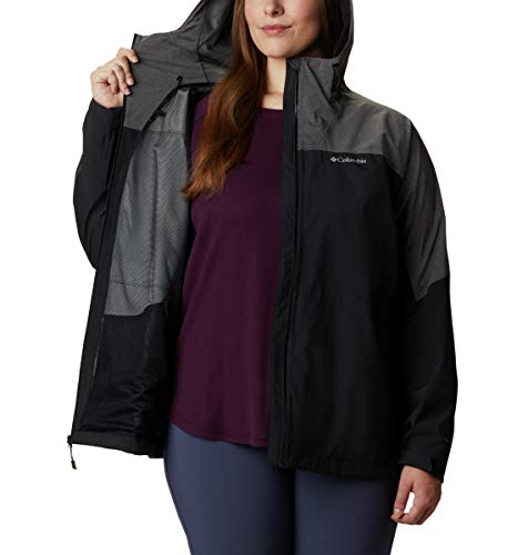 Columbia Jaqueta feminina Evolution Valley II à prova d'água e respirável, média, preta/cinza-escur