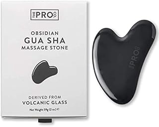 Black Obsidian Gua Sha Stone - Natural Skincare Massage Tool - Guasha Face Sculptor for Slimming, Rejuvenating Skin, Reduce Puffiness - Spa Therapy Massager for Face, Eyes, Neck - Made by The Pro Co.