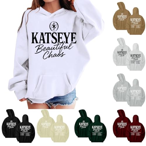 Sudadera con capucha para mujer Katseye con capucha de gran tamaño, sudadera de moda con capucha, modelo retro, chaqueta para hombres y mujeres, estilo harajuku informal, elegante, suéter de peluche