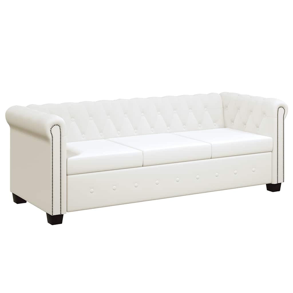 vidaXL Set Divani da 2/3 Posti Persone Ecopelle Bianco Sofà Divanetto Salotto