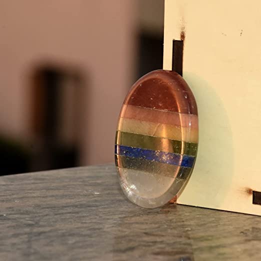 Image of Reshamm� 7 Seven Chakra Crystals Reiki Healing Stones with Cho Ku Rai Symbol Oval Stone Meditation balance chakra in the body