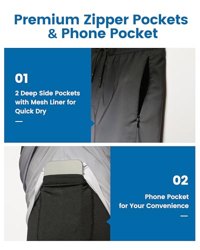 Image of maamgic 2 in 1 Mens Swim Trunks 7 Inch Swim Shorts Swim Suits Board Shorts