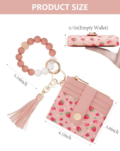 Image of Wristlet Wallets for Women,Keychain Wallet RFID Small Wallet | 10 Card Slots,2 ID Windows,Cash Compartment,Zipper Coin Pocket,Wrist Strap & Keychain,Shopping,Travel and Daily Use