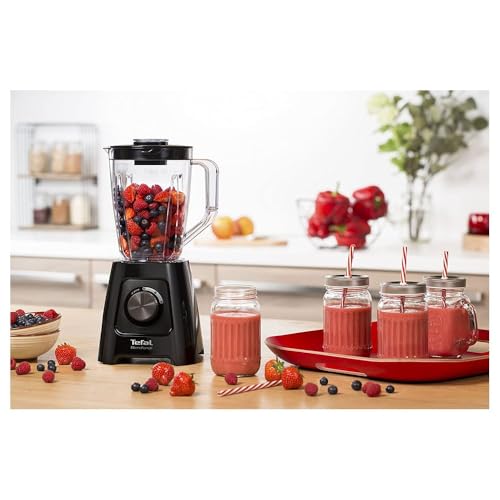 Tefal Blendforce II Blender, 2L Plastic Jug, 1.25L Effective Capacity, 600W, 4 Removable Stainless Steel Blades, Smoothie, Ice Crush, 2 Speeds + Pulse, Kitchen Shakes Maker, Black, BL420840 - Image 2