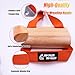 Ergonomic Arm Wrestling Handle with Wooden Grip, Wrist & Forearm Strength Training Attachment for Cable Machines (Orange)