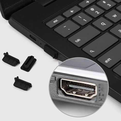 Protector de Puerto de HDMI, Tapones Antipolvo HDMI, tapas de protección de puerto hdmi, Compatible con Ordenadores, televisión, etc, Negro, Silicona, 10 Unidades