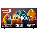 Hisense 85 inch Smart TV 85E7NQ QLED 4K UHD, Dolby Vision Atmos, AI MEMC Sport Mode, HDR, VIDAA with Youtube, Netflix, Disney+, Channel +(2024 Model)