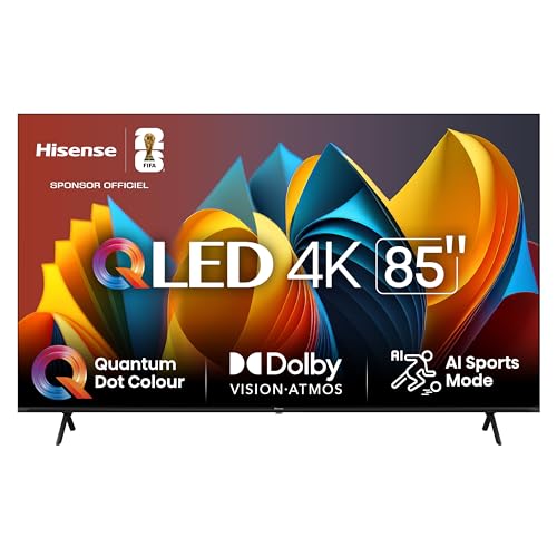 Hisense 85 inch Smart TV 85E7NQ QLED 4K UHD, Dolby Vision Atmos, AI MEMC Sport Mode, HDR, VIDAA with Youtube, Netflix, Disney+, Channel +(2024 Model)