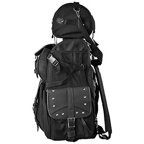 Bolsa para barra Sissy Vance Leather Deluxe textil para motocicleta, negro con tachuelas miniatura 3