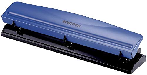 Bostitch Office Black, 3 Hole Punch, 12 Sheets (#Blue, 1 Pack)