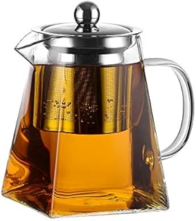 Amisglass Glass Teapot with Infuser, Clear High Borosilicate Glass Tea Pot with Removable Tea Strainers for Loose Leaf Tea, Heat Resistant Loose Leaf Teapot, Safe on Microwavable and Stovetop - 800ML