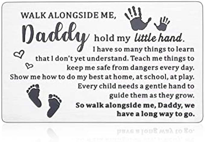 Fathers Day Gift for New Dad Wallet Insert Card Gifts for Daddy Father to Be Gifts Soon To Be Dad Gifts First Time Dad Papa Gift from New Mommy Mom Pregnancy Baby Announcement Gifts for Him Men
