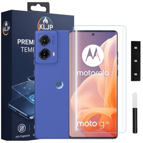 Image of Premium HD+ UV Tempered Glass Screen Protector For Moto G85 (Pack of 1) Full Adhesive UV Curved Screen Protector Case Friendly HD Clarity with installation kit