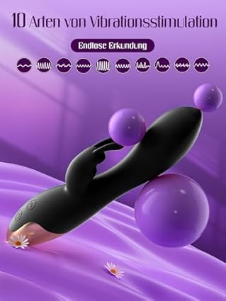 HIVEFUN Vibrador para Mujer Juguetes Sexuales Vibrador, Conejo Juguetes Sexuales para Parejas Conjuntos para Consolador de Clítoris con 10 Modos, Dilldo para Mujer Punto G Negro Claro
