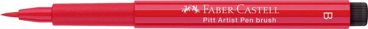Faber-Castell Art & Graphic Pitt Artist Pen Brush India Ink Pen, Pale Geranium Lake, Single Pitt Pen, for Art, Craft, Drawing, Sketching, Home, School, University, Colouring - Pale Geranium Lake - 1 count (Pack of 1)