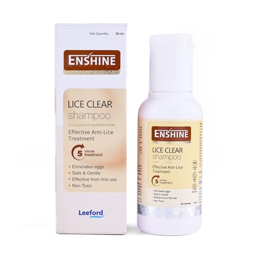 Image of Enshine Lice Clear Shampoo | Natural Lice Treatment with Neem & Tulsi | Removes Head Lice, Nits, & Eggs | Safe, Non-Toxic Formula | Moisturizes Scalp | Paraben & Sulfate-Free - 50ml