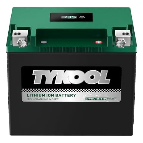 TYKOOL YIX30L-BS-STD (YTX30L-BS),650CCA, Lithium LiFePO4 Motorcycle Battery 12v,Digital Readout,Fits for BMW,Harley Davidson; ATV,UTV,Snowmobile,Compatible for Polaris,BRP (Can-Am),Arctic Cat Cover
