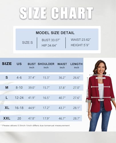 MINTLIMIT Women Leopard Print 3/4 Sleeve Blazers Open Front Shawl Collar with Flap Pockets Casual Business Office Jackets4