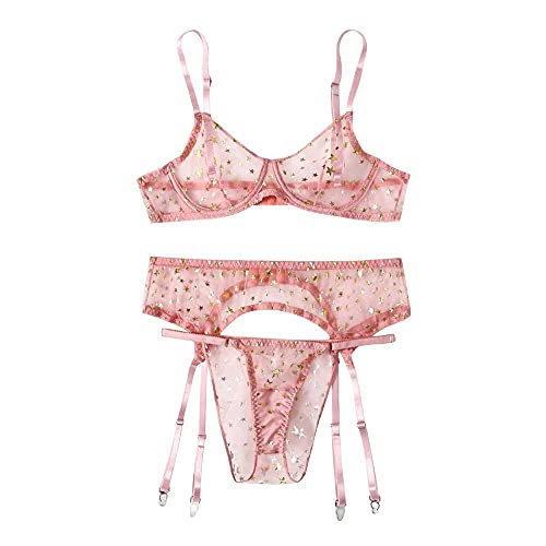 Lingerie sexy broderie et jarretière transparente pour sublimer la silhouette féminine