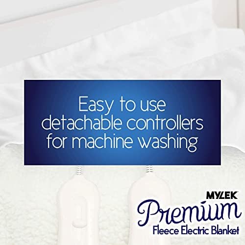 Mylek Electric Blanket King Size Bed Fleece Fully Fitted Heated Mattress Cover Underblanket Dual Control with Elasticated Skirt - Size 190 x 152 x 40cm - Overheat Protection System with Auto Safety Shut Off - Fast Heat Up Time - Machine Washable and For