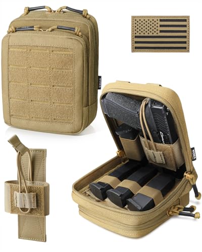 WYNEX Molle Admin Pistol Pouch for Concealed Carry, Tactical EDC Belt Pouches Gun Bag Utility Tool