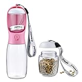 Cibaabo Dog Water Bottle with Food Container, Travel Puppy Water Bowl, Portable Pet Dispenser, Dog Stuff Accessories Items, Puppy Essentials Necessities for Yorkie Chihuahua Cat Walking and Hiking
