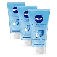 NIVEA Gentle Exfoliating Face Scrub 150ml | with Lotus Flower, Vitamin E and Hydramine | Refines and Smooths Skin | Maintains Skin's Natural Moisture | For Normal and Combination Skin (Pack of 3)