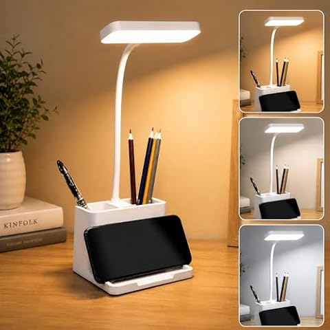 FLYNGO 3-Colour-Mode LED Study Lamp with Pen and Phone Holder