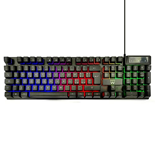 Ewent Teclado Italiano QWERTY 105 Teclas USB retroiluminado 19 Teclas Anti-ghosting 12 Teclas Multimedia Negro