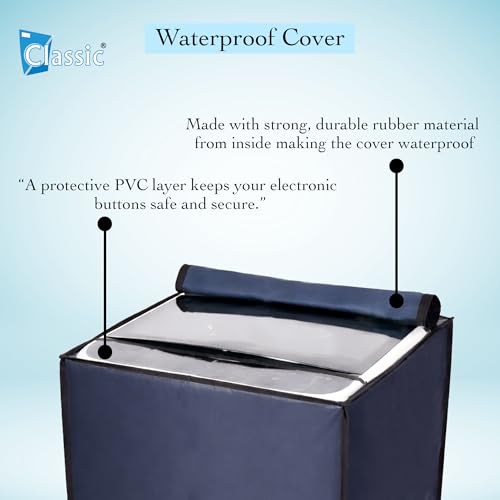 Image of Classic Top Load Washing Machine Cover Suitable For LG 6 Kg, 6.5 Kg, 7 Kg, Waterproof & Dustproof (56cmsX56cmsX85cms, Navy Blue)