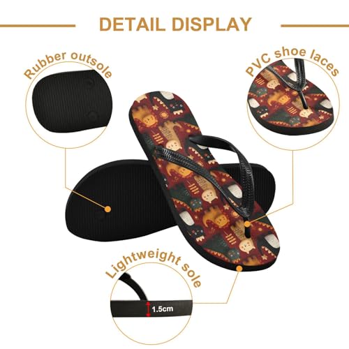 Flip Flop Sandals Cute Dragon Print for Women Men Beach Outdoor XS3