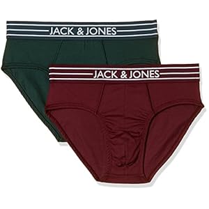 Jack & Jones Men’s Solid Brief (Pack of 2) (12130979_Windsor Wine_XXL)