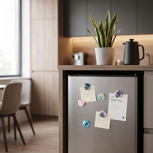 Set de 12 imanes decorativos de mármol para refrigerador miniatura 4