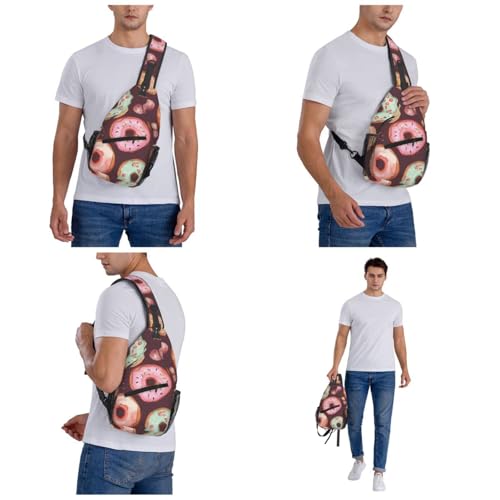 Bolso cruzado tipo sling Pretty Donuts Negro miniatura 7