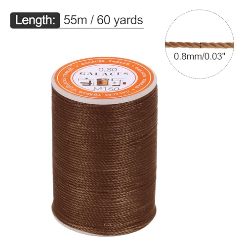 Cordón encerado MECCANIXITY 0.8mm 60 yardas marrón oscuro miniatura 2