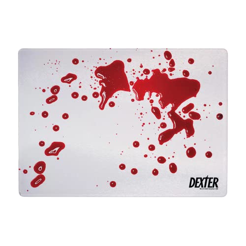 Tabla de Cortar de Vidrio Templado Dexter Splatter – 20,3 cm x 27,9 cm – Licencia Oficial Dexter para Cocina – Resistente al Calor y No Poroso miniatura 1