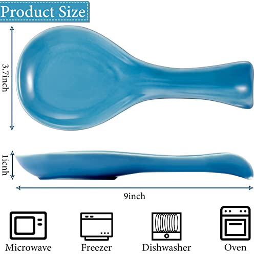Image of Patelai Ceramic Spoon Rest Spoon Holder Stovetop for Kitchen Stove Coffee Bar Accessories Christmas Gift(Blue,Classic Style)