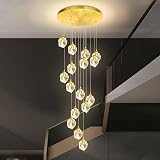 IDEQUY 16-Light Crystal Spiral Chandelier