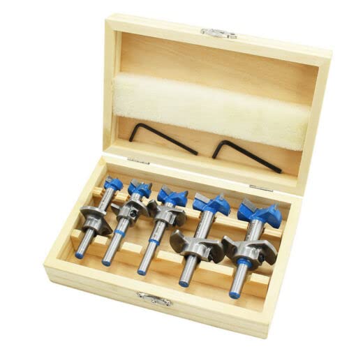 5Pc Drill Bit 15 20 25 30 35mm Wood Auger Cutter Hex Wrench Woodworking Hole Saw