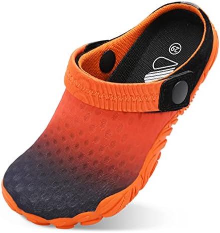 Wide Outdoor Hiking Water Sandals Shoes Kids Boys Girls Pool Quick Dry Athletic Clog House Slippers Gradient Orange 1 Big Kid