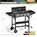 Sophia & William 4-Burner BBQ Propane Gas Grill Griddle & Stove Combo, 482 SQ.IN.Cooking Area, 52,000 BTU Gas Barbeque Grills Outdoor Cooking with Two Shelves for Outside Patio Barbecue, Black