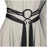 L'VOW Viking Troll Cross Belt Medieval Norse Witch Belt Renaissance Accessory(Black)