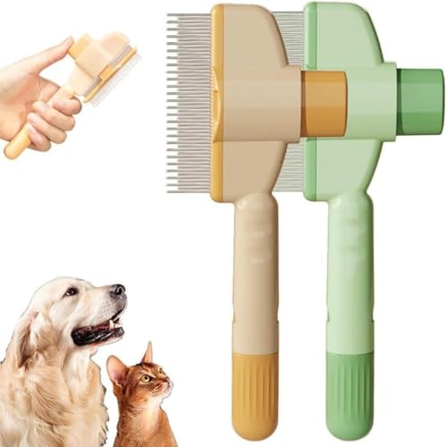 Cepillo autolimpiante para perros y gatos, elimina enredos y pelo suelto, diseño duradero y fácil de limpiar para pelo corto, largo y rizado.Genérico (2pcs)