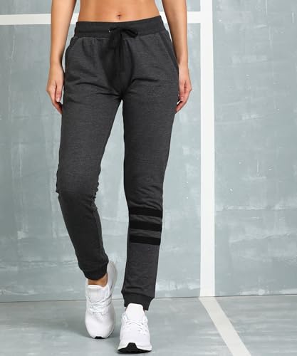Image of Alan Jones Clothing Women's High Rise Solid Slim Fit Joggers Track Pant