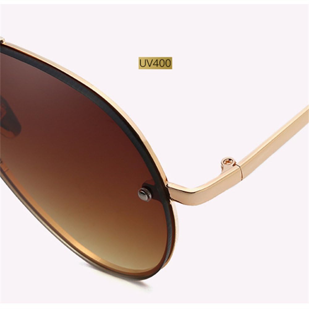 Gafas de sol sin montura para mujer Lentes con tinte amarillo Espejo Gafas rosas UV400