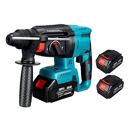 TEMSOOM Drillpro 338VF Bürstenloser wiederaufladbarer Bohrhammer mit 2 Akkus Elektrische Schlagbohrmaschine Kompatibel… – Bild 3