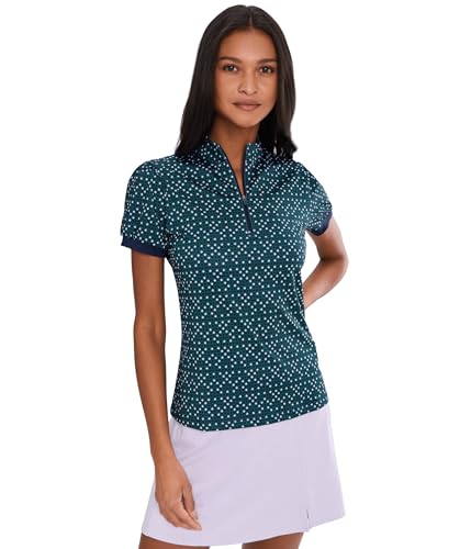 Callaway Womens Framing Geo Print 1/4- Zip Top Peacoat XX-Large