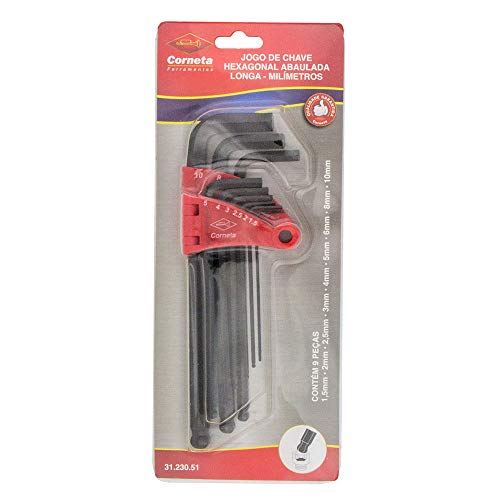 Corneta Jogo De Chave Allen Angular Longa Abaulada 3123051